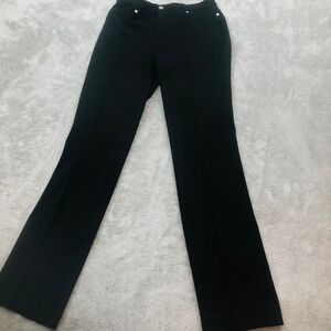 Black Dress Pants‎ Women's Size 10 Straight Leg Rhinestone Accents Career
